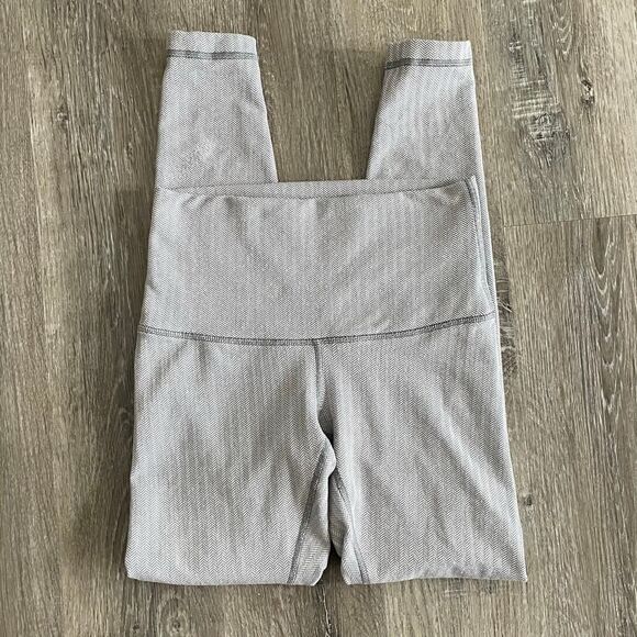 Lululemon Wunder Under Pant Legging Heathered White Slate Size: 6 - Picture 5 of 9